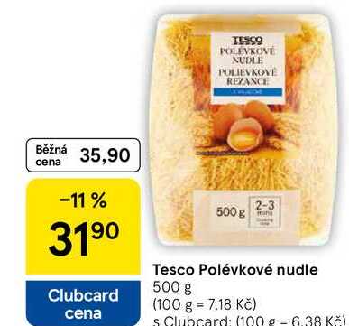 Tesco Polévkové nudle, 500 g