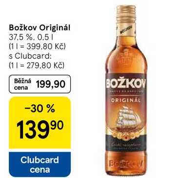 Božkov Originál 37,5 %, 0.5 l