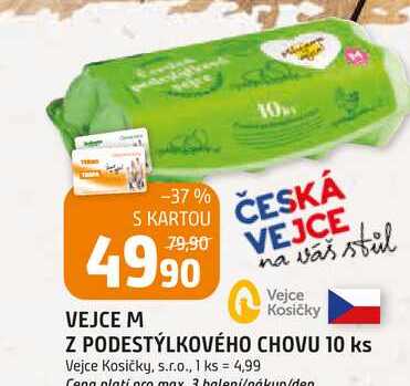 VEJCE M Z PODESTÝLKOVÉHO CHOVU 10 ks