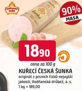 KUŘECÍ ČESKÁ ŠUNKA 100g