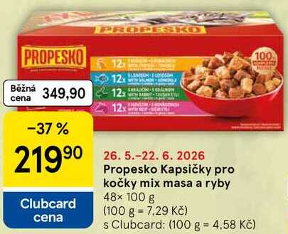 Propesko Kapsičky pro kočky mix masa a ryby, 48× 100 g