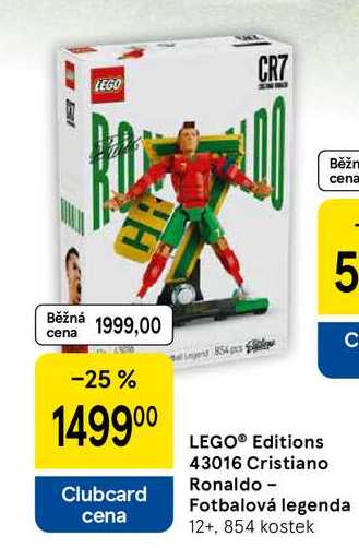 LEGO® Editions 43016 Cristiano Ronaldo - Fotbalová legenda 12+, 854 kostek 