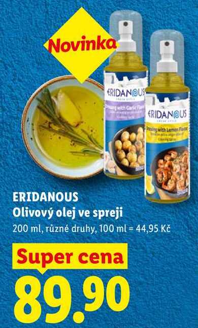 ERIDANOUS Olivový olej ve spreji, 200 ml