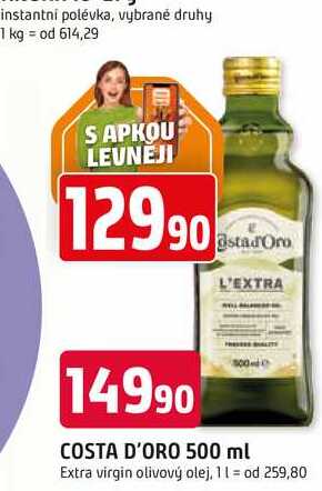 COSTA D'ORO 500 ml Extra virgin olivový olej