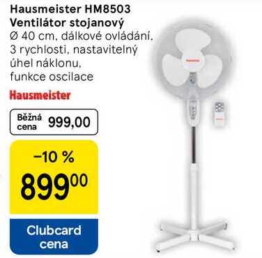 Hausmeister HM8503 Ventilátor stojanový Ø 40 cm, dálkové ovládání. 3 rychlosti, nastavitelný úhel náklonu, funkce oscilace