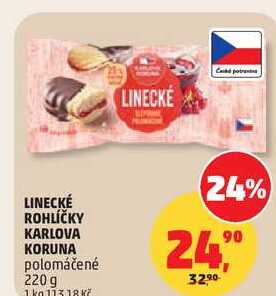 LINECKÉ ROHLÍČKY KARLOVA KORUNA polomáčené, 220 g  