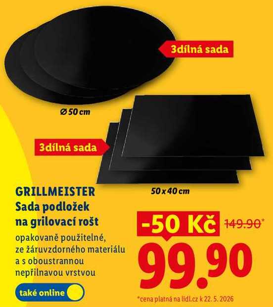 GRILLMEISTER Sada podložek na grilovací rošt  