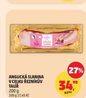 ANGLICKÁ SLANINA V CELKU ŘEZNÍKŮV TALÍŘ, 200 g  