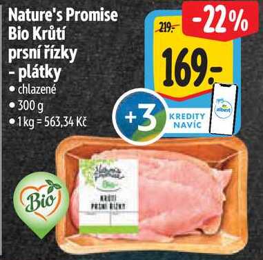 Nature's Promise Bio Krůtí prsní řízky - plátky, chlazené  300 g 