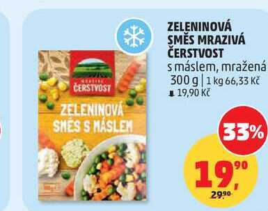 ZELENINOVÁ SMĚS MRAZIVÁ ČERSTVOST s máslem, mražená, 300 g 