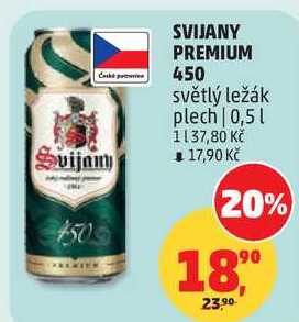 Svijany 450, světlý ležák (plechovka), 0,5 l