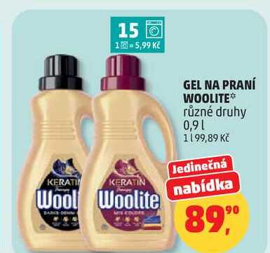 GEL NA PRANÍ WOOLITE různé druhy, 0,9 l