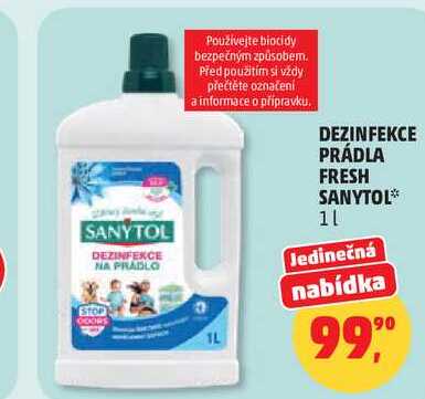 SANYTOL DEZINFEKCE NA PRADLO fresh,1 l 