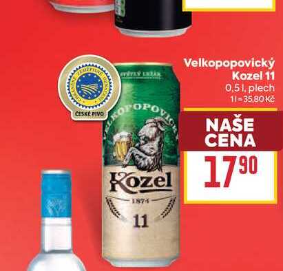 Velkopopovický Kozel 11 0,51, plech 