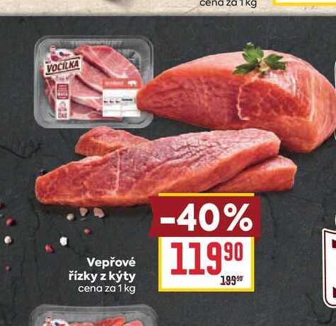 Vepřové řízky z kýty cena za 1 kg 