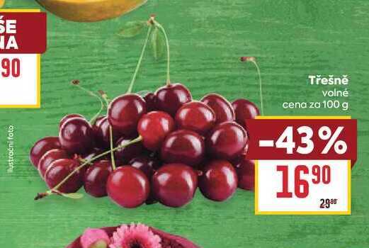Třešně volné cena za 100 g