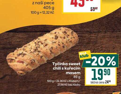 Tyčinka sweet chili s kuřecím masem 89 g