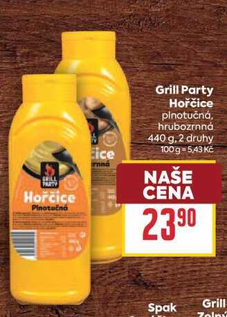 Grill Party Hořčice plnotučná, hrubozrnná 440 g