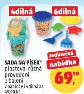 SADA NA PÍSEK plastová, různá provedení, 1 balení 
