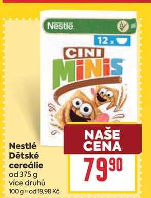 Nestlé Dětské cereálie od 375 g 
