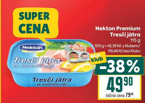 Nekton Premium Tresčí játra 115 g 