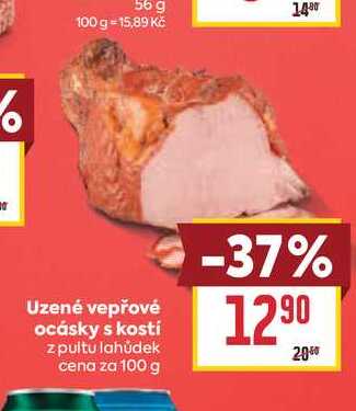 Uzené vepřové ocásky s kostí z pultu lahůdek cena za 100 g