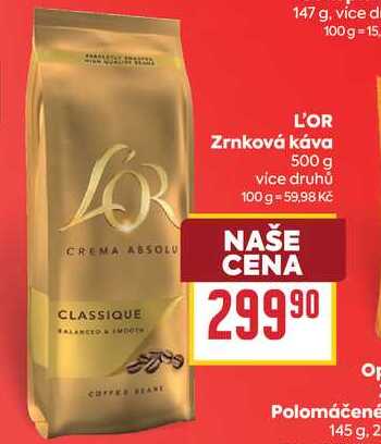 L'OR Zrnková káva 500 g 