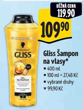 Gliss Šampon NUTRITIVE na vlasy*, 400 ml 