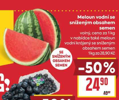 Meloun vodní se sníženým obsahem semen volný, cena za 1 kg
