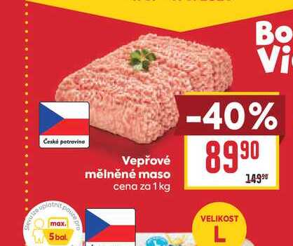 Vepřové mělněné maso cena za 1 kg 