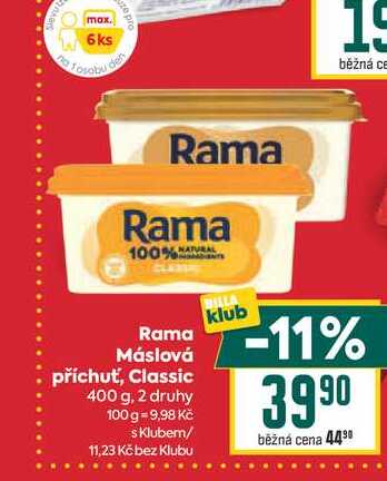 Rama Máslová příchuť, Classic 400 g