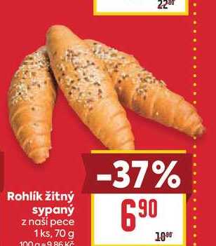 Rohlík žitný sypaný z naší pece 1 ks, 70 g