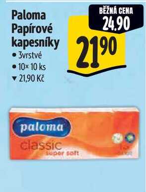 Paloma Papírové kapesníky, 10x 10 ks