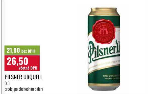 PILSNER URQUELL 0,51 prodej po obchodním balení 