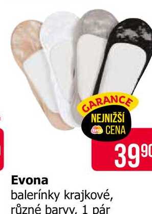 Evona balerínky krajkové, různé barvy, 1 pár 