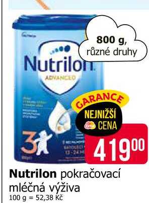 Nutrilon pokračovací mléčná výživa 800g
