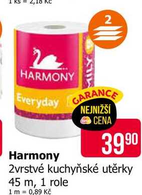Harmony 2vrstvé kuchyňské utěrky 45 m, 1 role