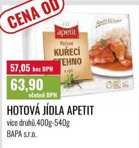 HOTOVÁ JÍDLA APETIT vice druhů,400g-540g 
