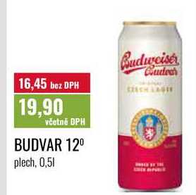 BUDVAR 12° plech, 0,51 