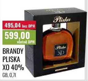BRANDY PLISKA XO 40% , 0,7l