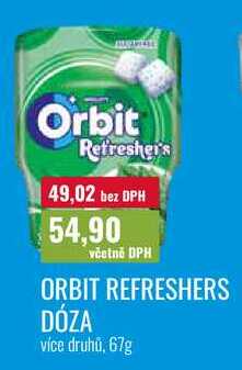 ORBIT REFRESHERS DÓZA více druhů, 67g 