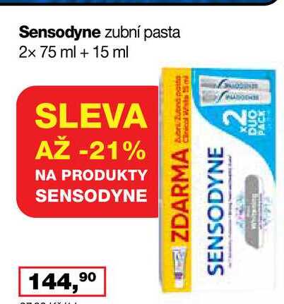 Sensodyne 2x75 ml +15 ml