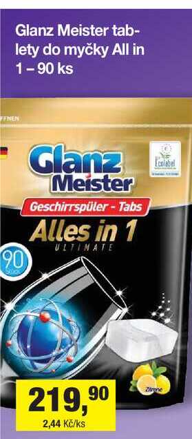 Glanz Meister tablety do myčky All in 1 90 ks