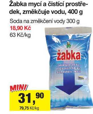 Žabka mycí a čistící prostředek, změkčuje vodu, 400 g