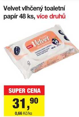 Velvet vlhčený toaletní papír 48 ks