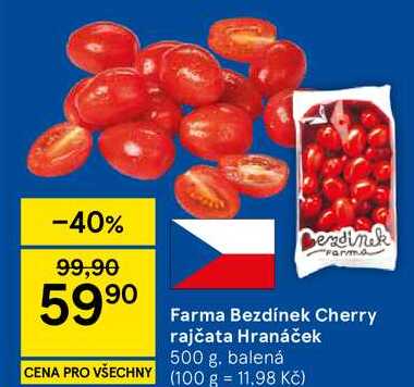 Farma Bezdínek Cherry rajčata Hranáček, 500 g