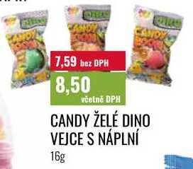 CANDY ŽELÉ DINO VEJCE S NÁPLNÍ 16g 