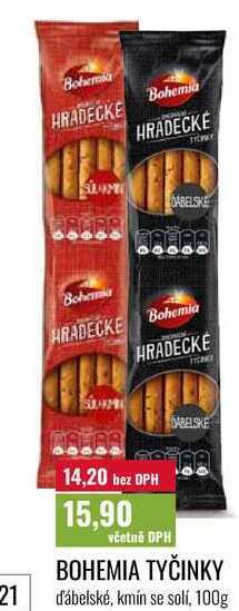 BOHEMIA TYČINKY d'ábelské, kmín se solí, 100g