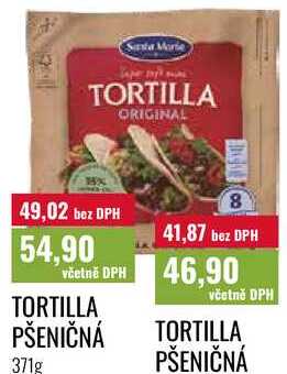 TORTILLA PŠENIČNÁ 371g 