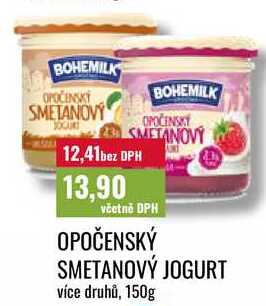 OPOČENSKÝ SMETANOVÝ JOGURT více druhů, 150g 